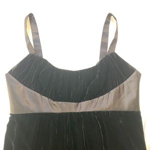 Laundry by Design Black Velvet Empire Waist Satin Accents Sleeveless Dress 4